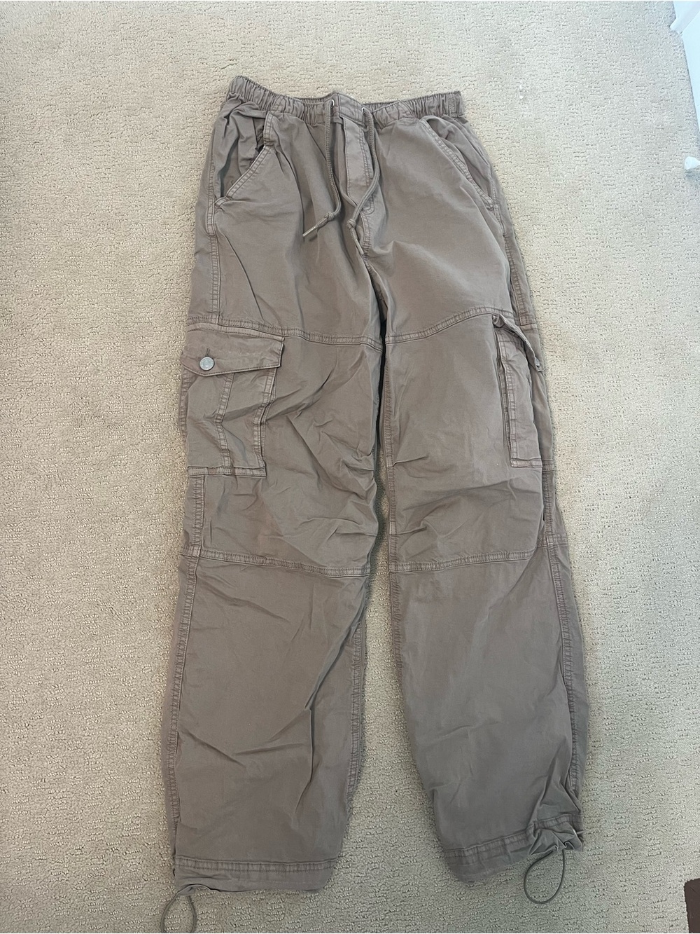 Garage Women’s Cargo Drawstring Pants in Taupe